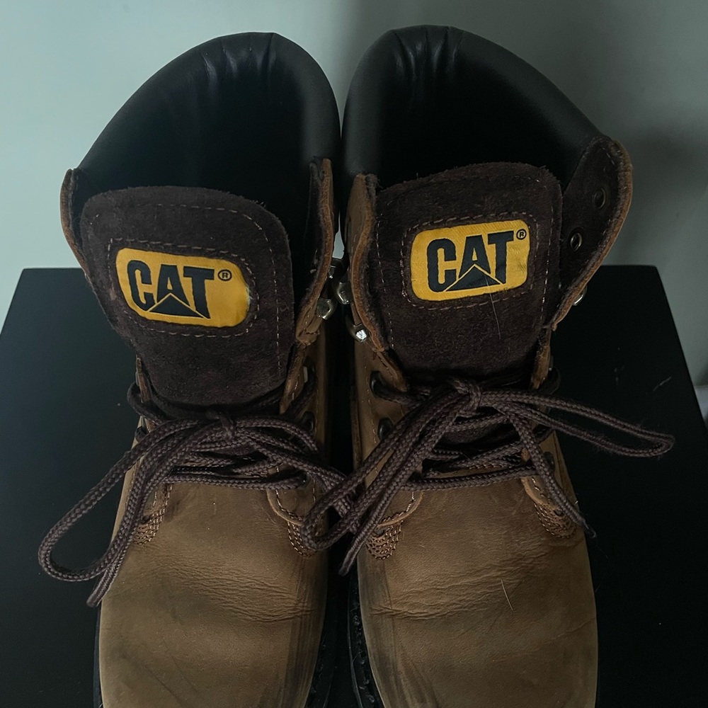 CAT Brown Leather Work Boots